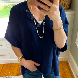 Navy Blue Loft Poncho Size XS/Small NWT